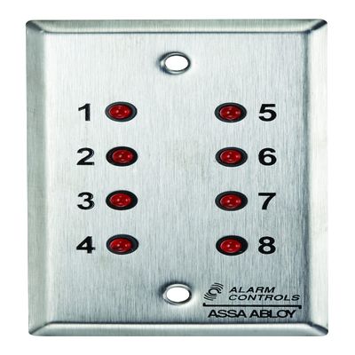 Alarm Controls Corp. PLT SG SS 8 RED LED SCRN 1-8 - A3W_AC-ZP8