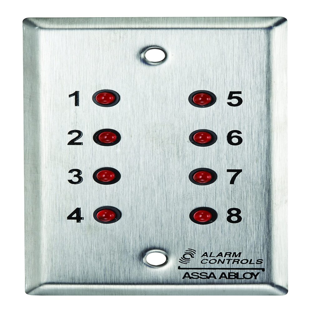 Alarm Controls Corp. PLT SG SS 8 RED LED SCRN 1-8 - A3W_AC-ZP8