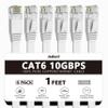 Jadaol Cat 6 Ethernet Cable 1 ft 6-Pack, 10Gbps Support Cat8 Cat7 Network, Flat High Speed LAN Internet Patch Cables, Short Ethernet Cables for Router, Modem, Switch, PC, Laptop, Gaming Console, White view 1