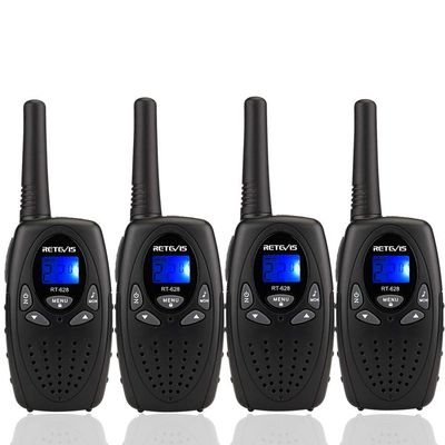 Retevis RT628 Walkie Talkies, Long Range Walkie Talkies for Adults, Belt Clip Key Lock Crystal Voice, Family Two Way Radios 4 Pack with for Camping Hiking(Black,4 Pack)