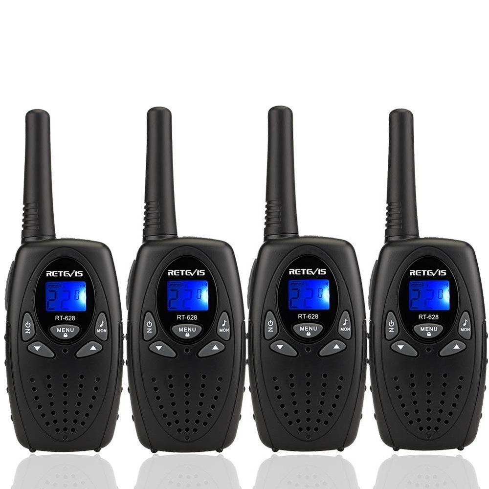 Retevis RT628 Walkie Talkies, Long Range Walkie Talkies for Adults, Belt Clip Key Lock Crystal Voice, Family Two Way Radios 4 Pack with for Camping Hiking(Black,4 Pack)