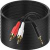 PASOW 3.5mm Stereo Male to 2RCA Male (Right and Left) RCA Audio Cable (100 Feet) view 1