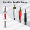 PASOW 3.5mm Stereo Male to 2RCA Male (Right and Left) RCA Audio Cable (100 Feet) view 4