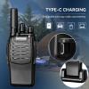 Retevis H-777 Rechargeable Walkie Talkies, Mini 2 Way Radios Long Range, Small Walky Talky, Portable FRS Two Way Radios with LED Flashlight(Black, 2 Pack) view 2