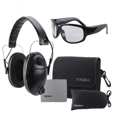 TITUS EB2 Low Profile Smart Series Electronic Noise Cancelling Hearing Protection, Noise Management Earmuffs