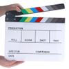 Professional Movie Directors Clapboard, Photography Studio Video TV Acrylic Clapper Board Dry Erase Film Slate Cut Action Scene Clapper with Color Sticks 9.6x11.7 inch/25x30cm, White view 1