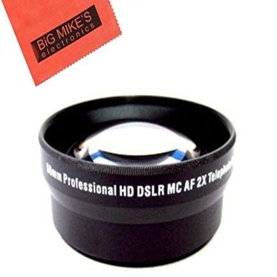Big Mike's 49mm 2X Telephoto Lens for Panasonic HC-WXF991K, HC-VX981K, HC-X900/M, HC-X920K Camcorder