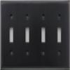 Classic Accents Stamped Steel Oil Rubbed Bronze Four Gang Toggle Light Switch Wall Plate view 1