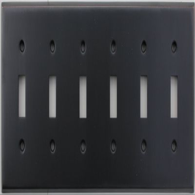 Classic Accents Stamped Steel Oil Rubbed Bronze 6 Gang Toggle Light Switch Wall Plate