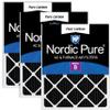 Nordic Pure 20x20x1 (19 1/2 x 19 1/2 x 3/4) Pure Carbon Pleated Odor Reduction Furnace Air Filters 3 Pack view 1