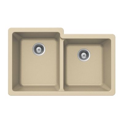 Houzer 33" Granite Composite Undermount 60/40 Double Bowl Kitchen Sink
