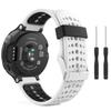 MoKo Watch Band Compatible with Garmin Forerunner 235, Soft Silicone Replacement Watch Band fit Garmin Forerunner 235/235 Lite/220/230/620/630/735XT/Approach S20/S6/S5 - White & Black view 1