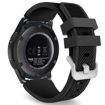 MoKo Band Compatible with Samsung Galaxy Watch 3 45mm/Gear S3 Frontier/Classic/Galaxy Watch 46mm/Huawei Watch GT 46mm/Watch GT 2e 46mm/Ticwatch S2/E2, Silicone Sport Strap Fit 22mm Band, Black