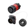 CNLINKO 3 Pin Power Industrial Circular Connector, Female Plug & Male Panel Mount Receptacles Socket Jack, Outdoor Waterproof IP67, AC DC view 1