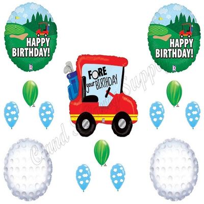 GOLF FORE YOUR Birthday Party Balloons Decoration Supplies Cart Man Clubs Ball