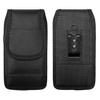 Eaglecell Nylon Cellphone Holster for Samsung Galaxy A23 A53 A36,S23 S24 S25+,FE, iPhone 12 13 14 15 16 17 Pro,TCL ION X V-Vertical Case Canvas Waist Carrying Pouch with Belt Clip/Loops, Black view 1