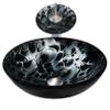 Novatto TARTARUGA Glass Vessel Bathroom Sink Set, Chrome view 2