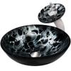 Novatto TARTARUGA Glass Vessel Bathroom Sink Set, Chrome view 3
