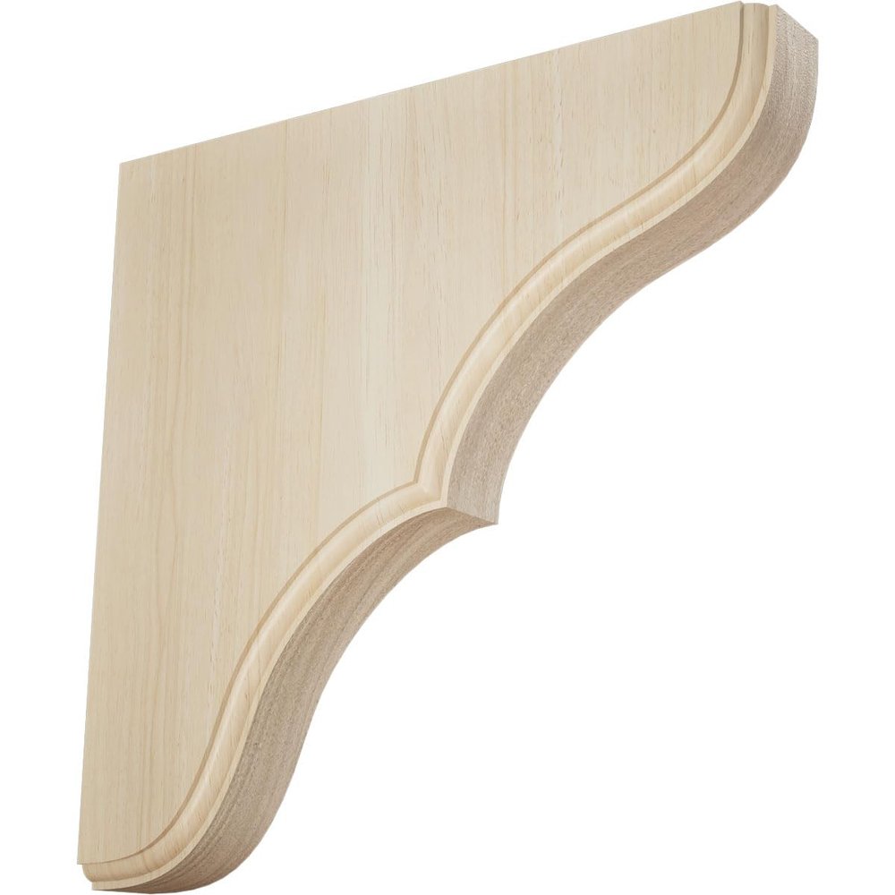 Ekena Millwork BKTW02X10X10STRW Stratford Wood Wood Brackets, 1 3/4"W x 10"D x 10"H , Rubberwood