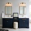 Phansthy 3-Light Wall Sconces Antique Brass Vanity Light, Industrial Wall Lamps with On Off Switch and Clear Glass Lampshade, Vintage Wall Lighting for Bathroom Living Room (Antique, Globe Shade) view 4