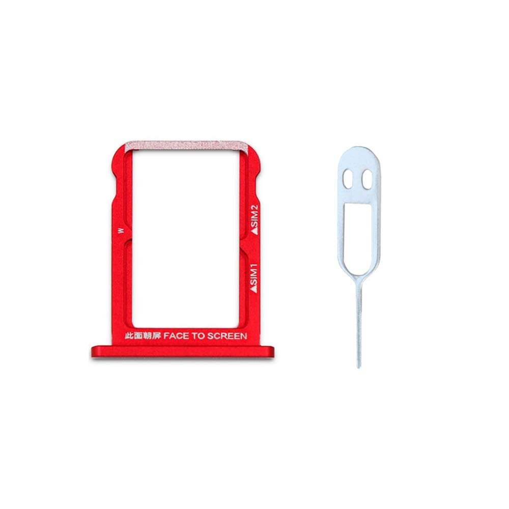 JayTong SIM Card Tray Holder Slot Replacement with Remover Eject Pin Tool for Xiao-mi Mi A2/6X Mi 6X Mi A2 Red