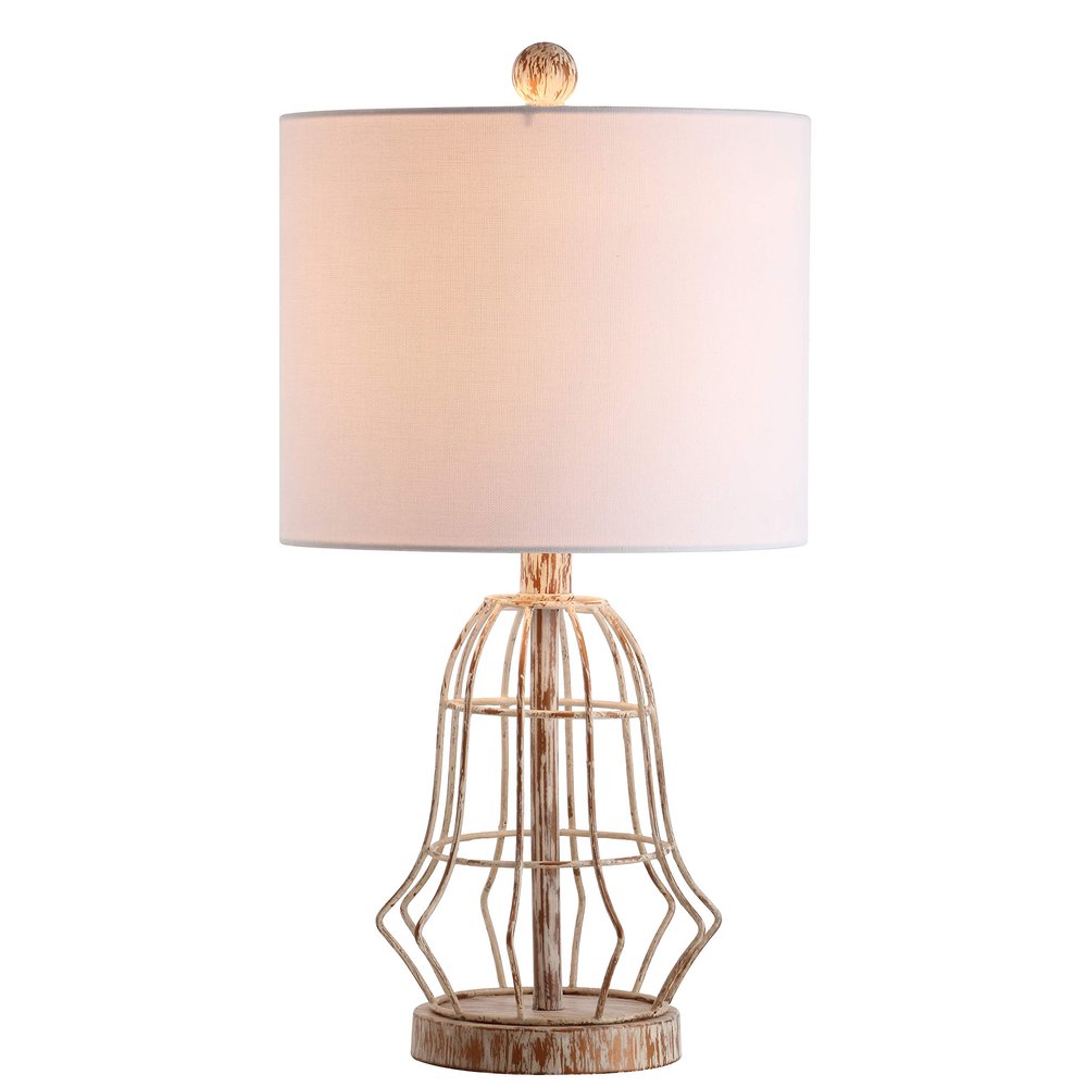 SAFAVIEH Lighting Collection Canes Rustic Industrial Farmhouse Metal Antiqued 20-inch Bedroom Living Room Home Office Desk Nightstand Table Lamp (LED Bulb Included)