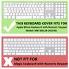 ProElife Keyboard Cover Skin for Apple Wired USB Keyboard with Numeric Keypad (A1243, Model MB110LL/B, NOT FIT Magic Keyboard) Ultra Thin Silicone Full Size Protector (Item Folded in Package) view 2