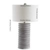 SAFAVIEH Lighting Collection Melina Rustic Wash White 29-inch Bedroom Living Room Home Office Desk Nightstand Table Lamp Set of 2 (LED Bulbs Included) view 4