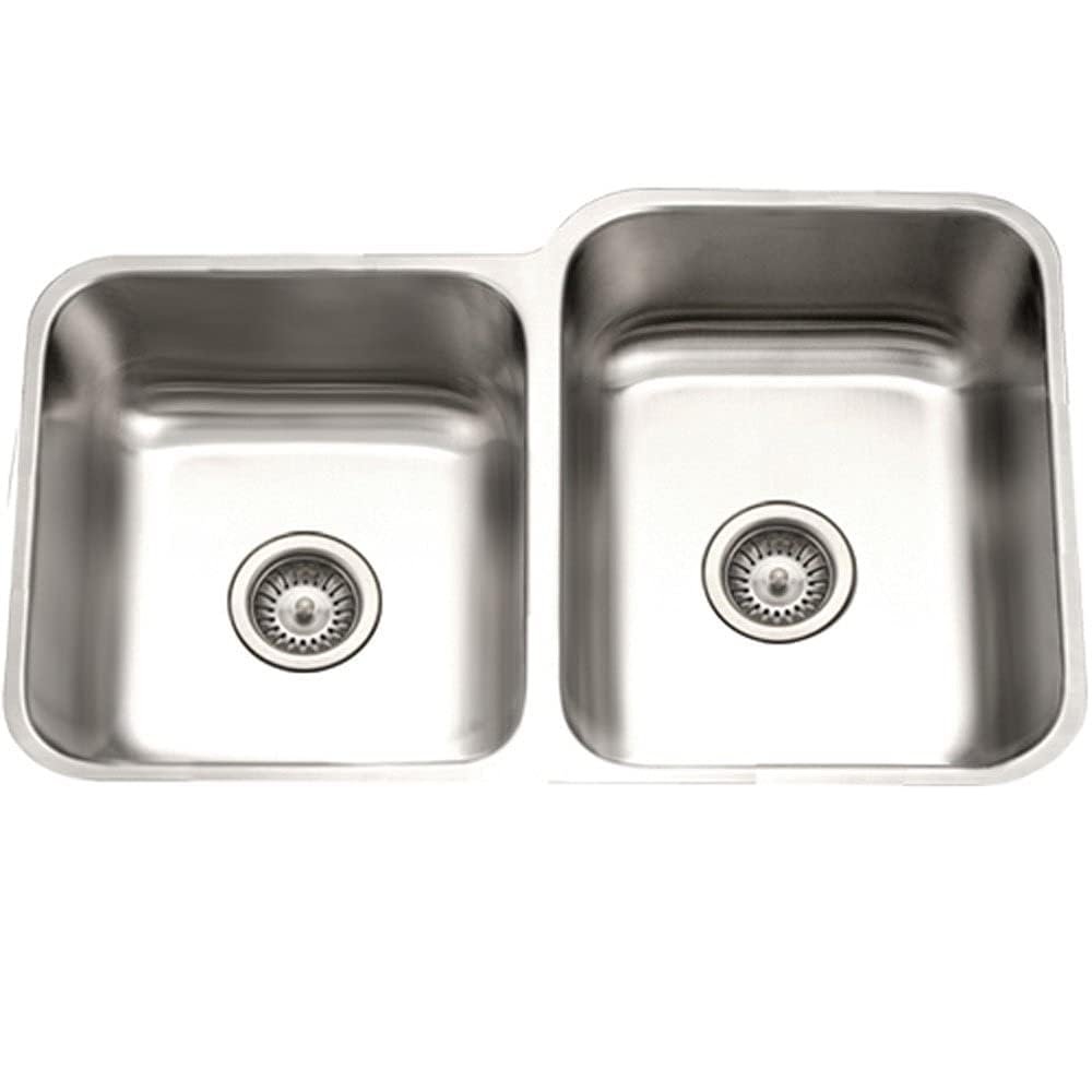Houzer 31" Stainless Steel Undermount 60/40 Double Bowl Kitchen Sink