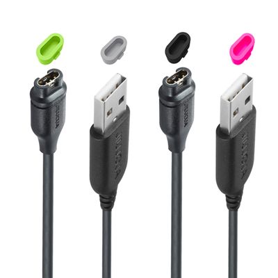 JIUJOJA Charger Cable Compatible with Garmin Watch - 3.93ft Length (2Pack) +4 Colors Charger Port Protector