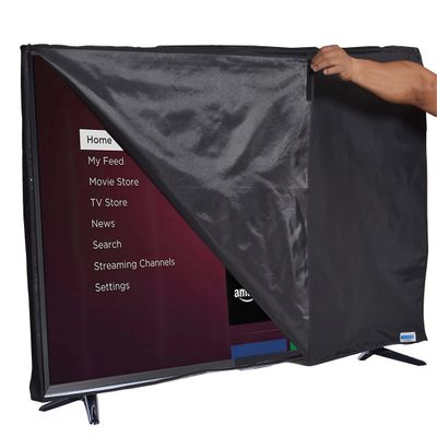 42'' Flat Screen TV -Clear Transparent Waterproof Outdoor Water Resistant Black Cover, Ideal for LCD and Plasma TV - 40.5''W x 4.25''H x 25''H