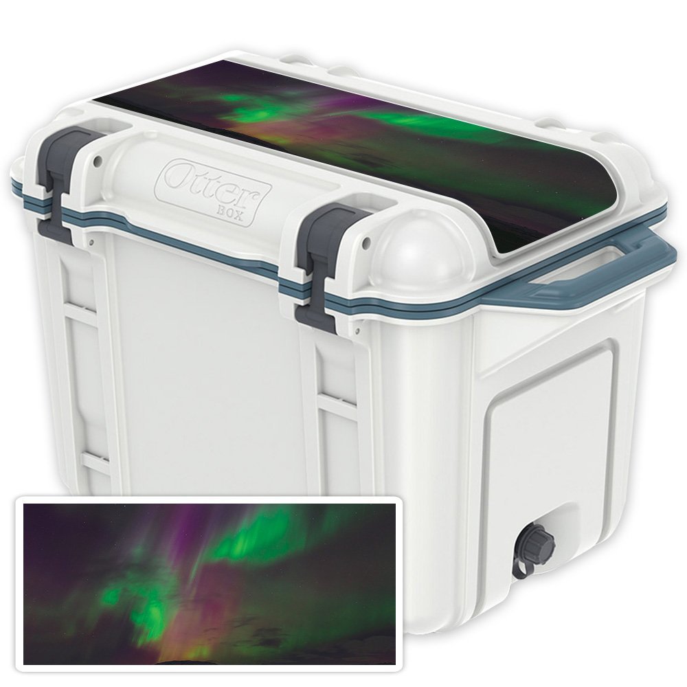 MightySkins (Cooler Not Included) Skin Compatible with OtterBox Venture 45 qt Cooler Lid - Aurora Borealis | Protective, Durable, and Unique Vinyl wrap Cover | Easy to Apply | Made in The USA