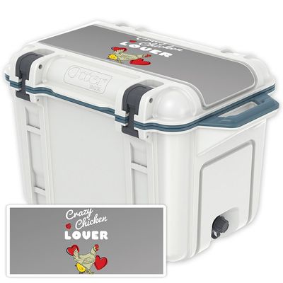 MightySkins (Cooler Not Included) Skin Compatible with OtterBox Venture 45 qt Cooler Lid - Crazy Chicken Lover | Protective, Durable, and Unique Vinyl wrap Cover | Easy to Apply | Made in The USA