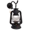 LIN XIAO HAO mayu Pull Chain Switch Kerosene Lantern Wall Lamp Retro Bedroom Bedside Iron and Glass Shade Wall Sconces, Black Finish view 1