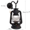 LIN XIAO HAO mayu Pull Chain Switch Kerosene Lantern Wall Lamp Retro Bedroom Bedside Iron and Glass Shade Wall Sconces, Black Finish view 2