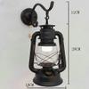 LIN XIAO HAO mayu Pull Chain Switch Kerosene Lantern Wall Lamp Retro Bedroom Bedside Iron and Glass Shade Wall Sconces, Black Finish view 4
