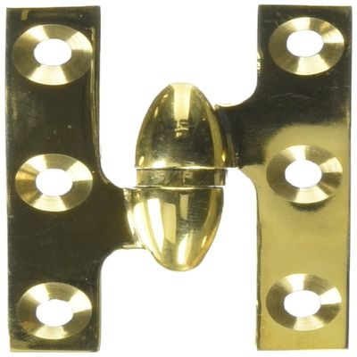 Deltana OK2015U3UNL-L Solid Brass 2-Inch x 1/2-Inch Olive Knuckle Hinge