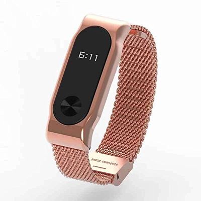 Stainless Steel Watch Strap for Xiaomi Miband 2 - ROSE GOLD