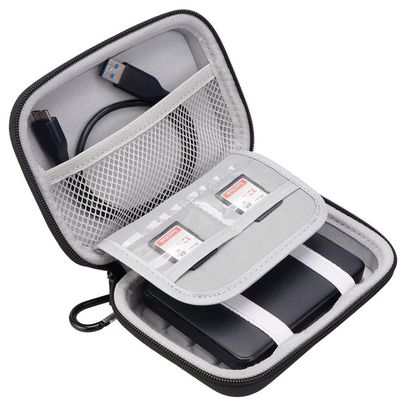 Lacdo Hard Drive Carrying Case for Toshiba Canvio Basics/Toshiba Canvio Flex/Canvio Advance/Canvio Gaming Portable External Hard Drive 1TB 2TB 3TB 4TB HDD Shockproof Travel Bag, Black+Gray