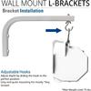 AKIA SCREENS 10 inch Universal Projector Screen L-Bracket Wall Hanging Mount Kit 10" Adjustable Extension with Hook for Projector Screen Indoor Outdoor Movie Video Home Theater, White, AK-ZLB10W view 2