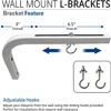 AKIA SCREENS 10 inch Universal Projector Screen L-Bracket Wall Hanging Mount Kit 10" Adjustable Extension with Hook for Projector Screen Indoor Outdoor Movie Video Home Theater, White, AK-ZLB10W view 4