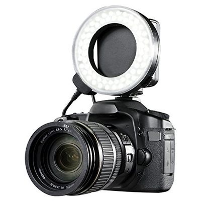 Dual Macro LED Ring Light for Fujifilm FinePix S9900W (w/Lens Adapter Ring) - Ring Will Mount On Lens. Commander Will Sit Off to Side On Stand
