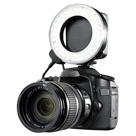 Dual Macro LED Ring Light for Fujifilm FinePix S9900W (w/Lens Adapter Ring) - Ring Will Mount On Lens. Commander Will Sit Off to Side On Stand