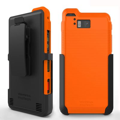 Wireless ProTech Case with Clip Compatible with Sonim XP8 Phone Model XP8800. Heavy Duty Rotating Belt Clip Holster and Durable Flexible Protective Case Combo (Orange)