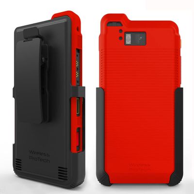Wireless ProTech Case with Clip Compatible with Sonim XP8 Phone Model XP8800. Heavy Duty Rotating Belt Clip Holster and Durable Flexible Protective Case Combo (Red)