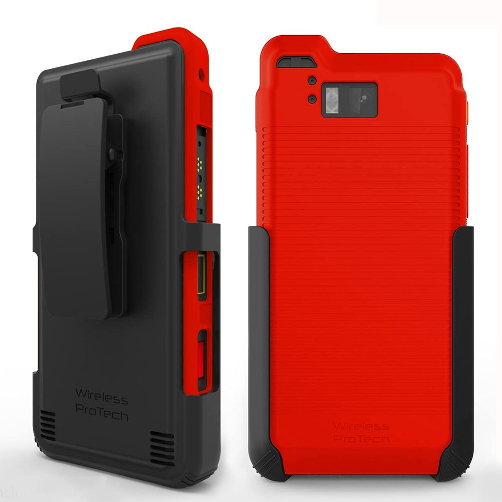 Wireless ProTech Case with Clip Compatible with Sonim XP8 Phone Model XP8800. Heavy Duty Rotating Belt Clip Holster and Durable Flexible Protective Case Combo (Red)