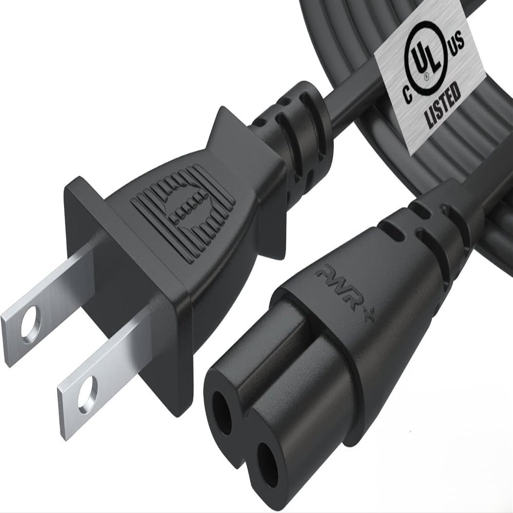 Tv Power Cord 12Ft Cable for Samsung LG TCL Sony: Apple Tv Insignia Sharp Toshiba JVC Hisense 4k 8k UHD Crystal Tizen Smart Roku Google Quantum Panasonic HDR LED QLED 2 Prong UL Listed