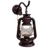 LIN XIAO HAO mayu Kerosene Lantern Pull Chain Wall Lamp Retro Bedroom Bedside Iron and Glass Shade Wall Sconces (Color : Red Bronze) view 1