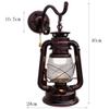 LIN XIAO HAO mayu Kerosene Lantern Pull Chain Wall Lamp Retro Bedroom Bedside Iron and Glass Shade Wall Sconces (Color : Red Bronze) view 2