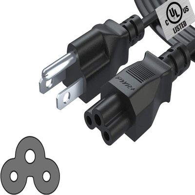 6Ft 3 Prong AC Laptop Power Cord Cable for Dell IBM Hp Compaq Asus Sony Toshiba Lenovo Acer Gateway Notebook Computer Charger Spare: IEC-60320 IEC320 C5 to NEMA 5-15P